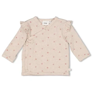 Feetje Overslagshirt rib AOP Taupe melange - Morning Sun